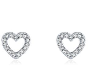 Heart earring with zirkonia