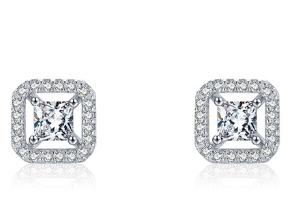 Square within a Square with Zirconia Earring