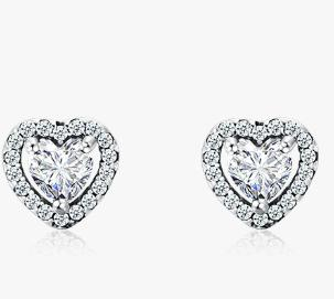 Zirkonia heart Earring with details