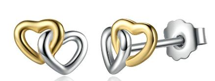 Gold & Silver heart Earring