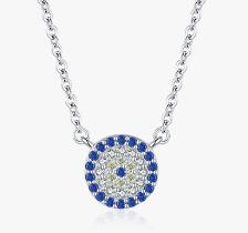 blue symbol necklace with zirkonia