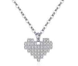 Pixel heart necklace with zirkonia