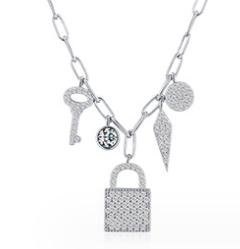 Zirkonia lock necklace