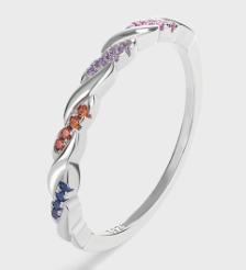 Colored Laurel wreath ring with zirkonia