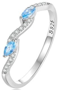 Curved blue gemstone ring