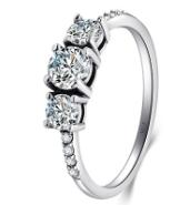 Triple big zirkonia ring